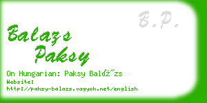 balazs paksy business card